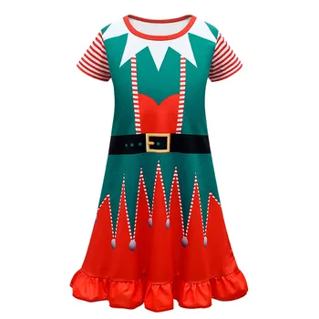 2023 Karácsonyi lányok ruhák Szarvas Mikulás divat Gyerekruhák Forró újévi party jelmez 18M-12 éves Gyermek ruha köntös