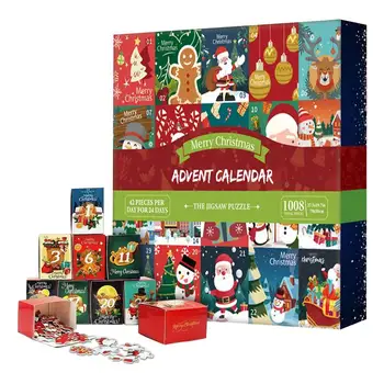 2023 Karácsonyi visszaszámláló naptár Kirakós játék készlet Vicces adventi naptár Karácsonyi rejtvények Meglepetés díszdoboz gyerekeknek Felnőtteknek
