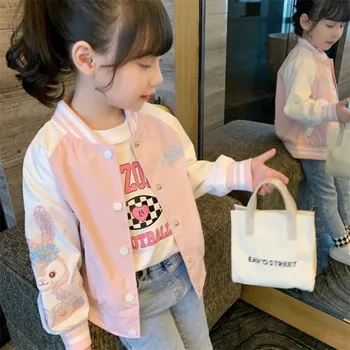 2023 Koreai tavaszi őszi lány kabát gyerekeknek Aranyos nyúl design Kisgyerekek téli gyermek meleg felsőruházat széldzseki 2-18Y