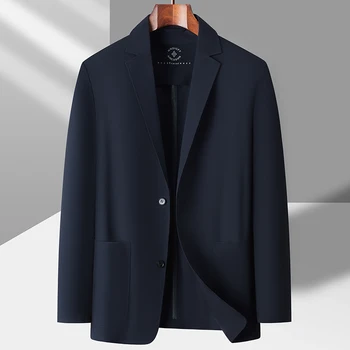 2023Kiváló minőségű divat hozzáillő jóképű trend butik szabadidő egyszerű vékony nyomtalan öltöny kabát egyetlen West Top férfi öltöny