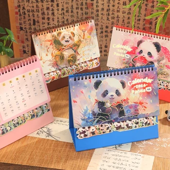 2024 Kreatív panda asztali naptár Egyszerű asztali díszek Asztali naptár Napi ütemező Asztaltervező Újévi ajándék