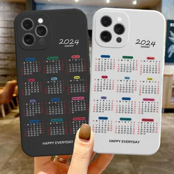 2024 naptári telefontok iPhone 11-hez 12 13 mini 14 15 Pro Max cukorka szilikon ütésálló hátlap iPhone 14Pro Maxhoz