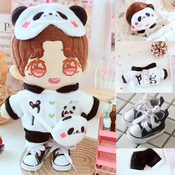 20cm pamutbaba ruhák divat panda ruhák kabát baba nadrág cipő öltöny alkalmi viselet 1/12 babák ruházati kiegészítők