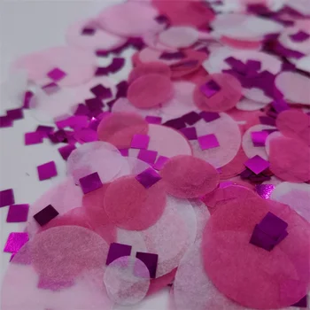 20g/táska vegyes fehér rózsaszín fukszia papír konfetti körök esküvői parti dekoráció háló piros hullámgolyó lufi töltelék dekoráció