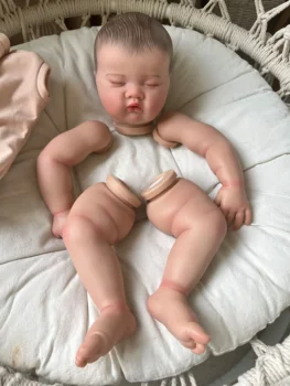 20inch Reborn baba Kit Ashia kézzel rajzolt hajjal 3D festett bőrtónus Élethű puha tapintású kész baba alkatrészek testtel
