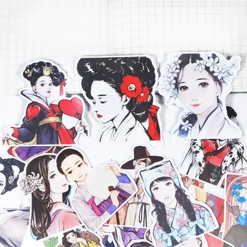 22db/csomag Aranyos koreai retro karakterek dekoráció notebook kézművesség és scrapbooking dekoratív vékony papír matrica szép barkácsolás