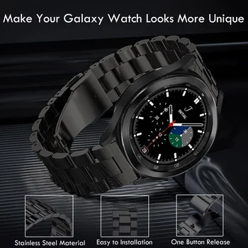 22mm Fém szíj Samsung Galaxy Watch 3-hoz Huawei GT2/Amazfit GTR Rozsdamentes acél karkötő karszalag 20 mm-es Samsung Watch 5/4-hez