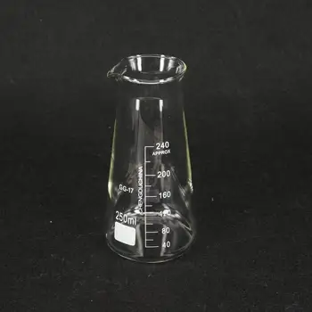 250ml laboratóriumi Boro üveg kúpos főzőpohár háromsarkú Philips Chemistry Ware laboratóriumi üveggel