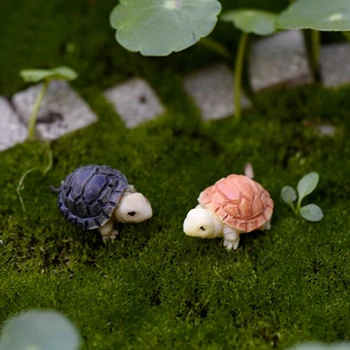 2db Különböző mini tengeri teknős modell Gyanta figurák DIY Bonsai tündérkert táj teknős dekoráció hal tartály Acessories