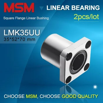2db LMK35UU (dr35 D52 L70) Négyzet alakú karimás lineáris mozgáscsapágyak 35 mm-es rúd csúszó perselytengely-vezető CNC készletek Automatizálási alkatrészek