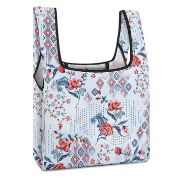 2db Összecsukható táska Nagy bevásárlótáska Virágos tasak kézitáskák Etnikai egzotika Tote alkalmi nő élelmiszerbolt táska egyedi minta