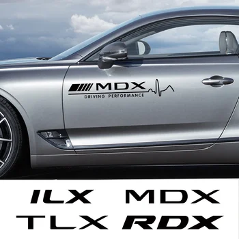 2PCS autó oldalsó ajtó matricák Automatikus külső vinil film matricák Sport stílus kiegészítők Acura MDX V6 Aspec VTEC ILX TLX RDX