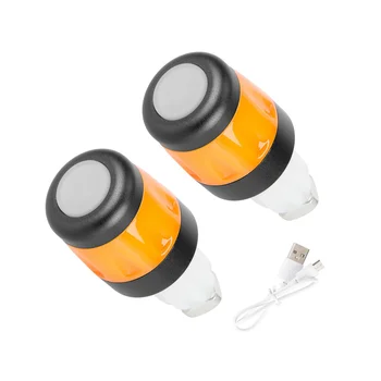 2Pcs elektromos robogó kormány lámpák LED figyelmeztető lámpa Kormányvég dugók vízálló irányjelző lámpák Fekete + narancssárga