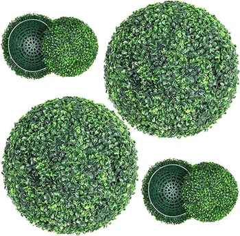 2PCS Nagy zöld műnövény labda Műkertészet fa Bukszus Esküvői party Kezdőlap Kültéri dekoráció növények műanyag fűlabda