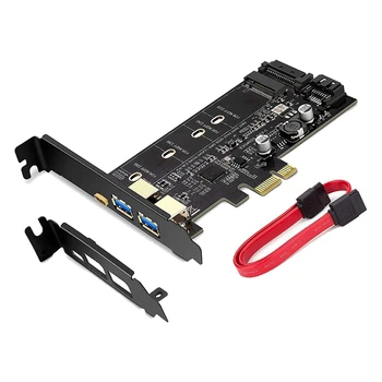 2X PCI-E - USB 3.0 PCI Express kártya 1 USB C és 2 USB A porttal, M.2 NVME - PCIE 3.0 adapterkártya konzollal
