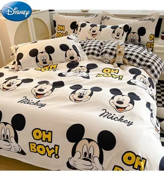3/4db Disney öltéses ágynemű szett Multi méretű otthoni paplanhuzat ágynemű ágynemű Párnahuzat Diák hálóterem ágytakaró párnahuzat