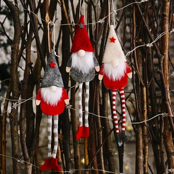 3 csomag karácsonyi arctalan hosszú lábú gnóm Mikulás karácsonyfa lógó csepp díszbaba dekorációk otthoni medál ajándékokhoz