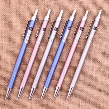 3 db/lot fém 0,7 mm-es mechanikus ceruza gumival iskolai írószerekhez és irodai kellékekhez