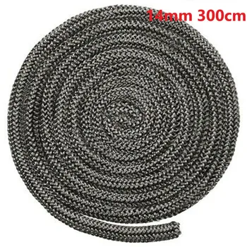 300cm üvegszálas kályhaajtó kandalló kábel fekete tömítés kábel magas hőmérsékletű faégő tömítőkötél csere 10mm