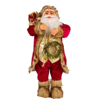 30cm Piros karácsonyi álló Mikulás baba Karácsonyi Mikulás figurák Karácsonyfa dísz otthoni Navidad ajándék kellékek