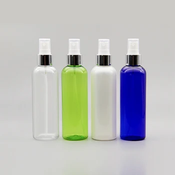 30db 200ml üres kék zöld gyöngy átlátszó műanyag palack ezüst spray alumínium szivattyú parfüm utazási kozmetikai csomagolás