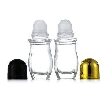 30ml illóolaj-henger palack, üres, újratölthető átlátszó üveghengeres palack parfümös hengeres palack műanyag hengeres tartállyal