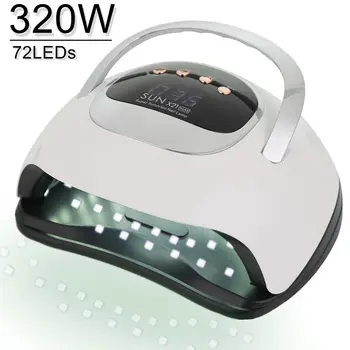 320W SUN X21 MAX LED lámpa UV köröm 72LEDs professzionális manikűr gyors száraz körömgéllakk LCD képernyővel UV LED körömlámpa