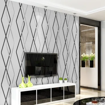 3D Modern minimalista geometriai görbe csík TV háttér tapéta sűrített nem szőtt szövet hálószoba nappali tapéta