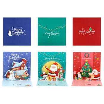 3D Pop-Up üdvözlőlap Karácsonyi képeslapok Ünnepi parti ajándékcsomag doboz