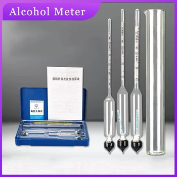 3Darab Alkoholmérők készlet +üveg kémcsövek Folyadékmérő Alkohol detektálás Alkohol denzitométer készlet