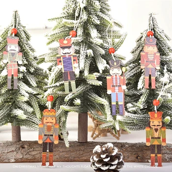 3db/lot Karácsonyfa díszek Fa aranyos dió katona medál Karácsonyi medál Rnaments karácsonyfa szekrény dekorációhoz