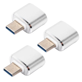 3X USB C adapter USB adapter 2 csomag C típus USB 3.0 adapter USB adapter támogatja az Otg Galaxy S9 / S8 / nem 8 (ezüst)