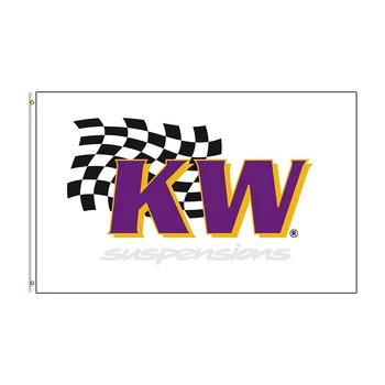 3x5 Ft KW Racing logó Zászló poliészter nyomtatott versenyautó banner dekorációhoz ft zászló banner