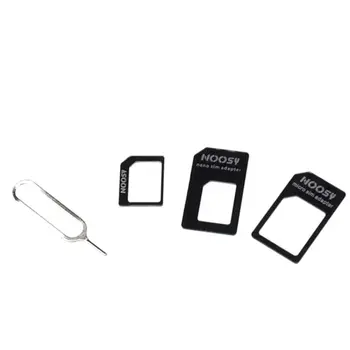 4 az 1-ben Nano SIM-kártya átalakítása Micro Standard adapterré iPhone-hoz Samsung 4G LTE USB vezeték nélküli routerhez K1AA