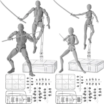 4 Készletek rajz akciófigurák Testművészek PVC figura Modell rajz Manöken figura