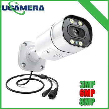 4K 8MP IMX415 6MP 3MP POE IP kamera Fém dupla fény beépített mikrofon SPK színes IR beltéri kültéri mozgásérzékelő Xmeye Pro APP