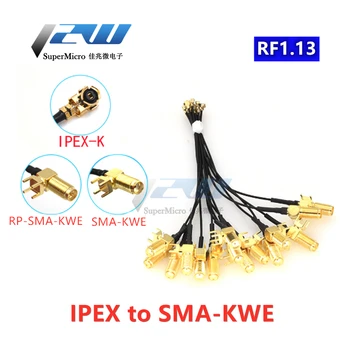 5 db / tétel antennaátalakító kábel U.FL / IPX - SMA anya csatlakozó RG1.13 pigtail kábel, SMA dugaszoló IPEX - SMA-KWE 5cm -1M