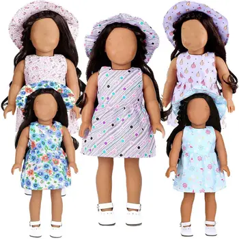 5 stílus divat új baba baba 18inch baba ruha kalap 43cm baba hercegnő virágos ruha