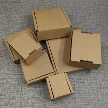 50db vastag kartondoboz nátronpapír kis ajándékcsomagoló doboz természetes barna karton ékszerdoboz üres nátronpapír hullámkarton doboz