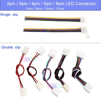 5db LED hegesztésmentes csatlakozó kapocs 2pin 3pin 4pin 5pin 6pin LED csatlakozó kábellel 5050 3528 RGB RGBW WS2811 LED szalaghoz