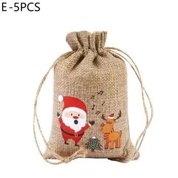 5Pcs kreatív karácsonyi cukorka táska rajzfilm nyomtatás könnyű karácsonyi ajándéktáska gyermeki ajándék édes táskák
