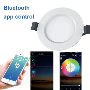 5W 9W 15W RGBCCT Bluetooth LED lefelé világító fényerő-szabályozás Smart APP Control beágyazott beltéri lámpa otthoni világításhoz