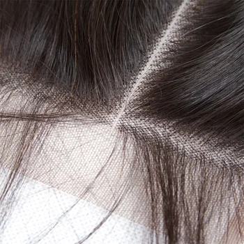 5x5 Egyenes csipkezárás Átlátszó svájci csipkezárás Brazil Remy emberi haj nőknek Természetes előre kopasztott hajszál