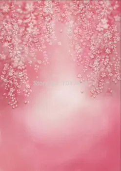5x7ft Fényképészeti háttér Stúdió Senior művészeti háttér rózsaszín virágos hátterek