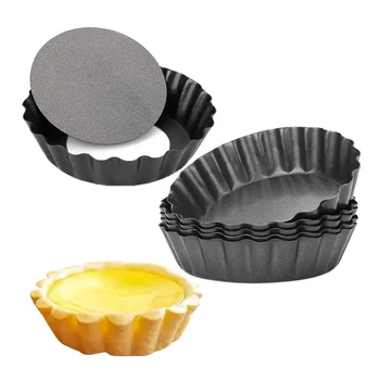 6 db tojástorta formák, 3 hüvelykes mini torta serpenyők eltávolítható alja, cupcake torta muffin forma ón serpenyő sütőeszköz