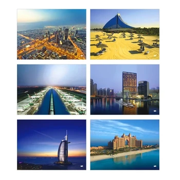 6 lap/tétel Dubai City Landscape sorozat képeslapok Kreatív üdvözlőlapok Meghívó levelezőlap Ajándék kívánságüzenet Levelezőlap
