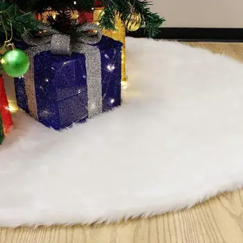 60cm ezüst hópehely szoknya karácsonyfa dekorációhoz Fehér plüss karácsonyfa alapszőnyeg huzatok ünnepi parti kellékekhez