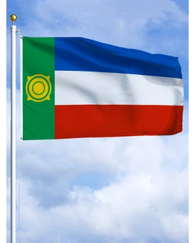 60×90 90x150 120×180CM Khakassia embléma zászló Poliészter nyomtatott banner Orosz Föderáció kárpit dekorációhoz