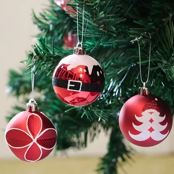 6cm Piros zöld karácsonyfa bál lógó dísz Boldog karácsonyi dekoráció otthoni karácsonyi ajándékok Cristmas medál újévi dekoráció