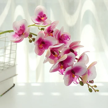 7/11 Fejek Mesterséges pillangó Orchidea virágok szimuláció Hamis virág esküvői partira Házi növények Fesztivál dekoráció